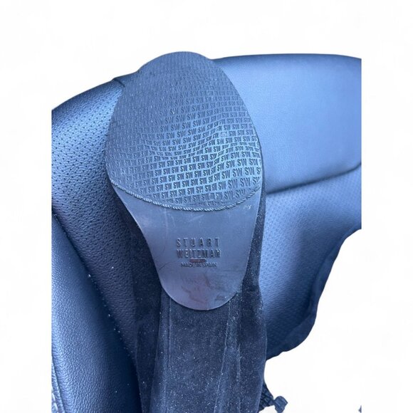 Stuart Weitzman Womens Black Suede Bow Flats Size 8 Comfortable & Stylish - Picture 6 of 7